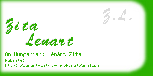 zita lenart business card