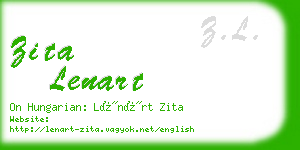 zita lenart business card